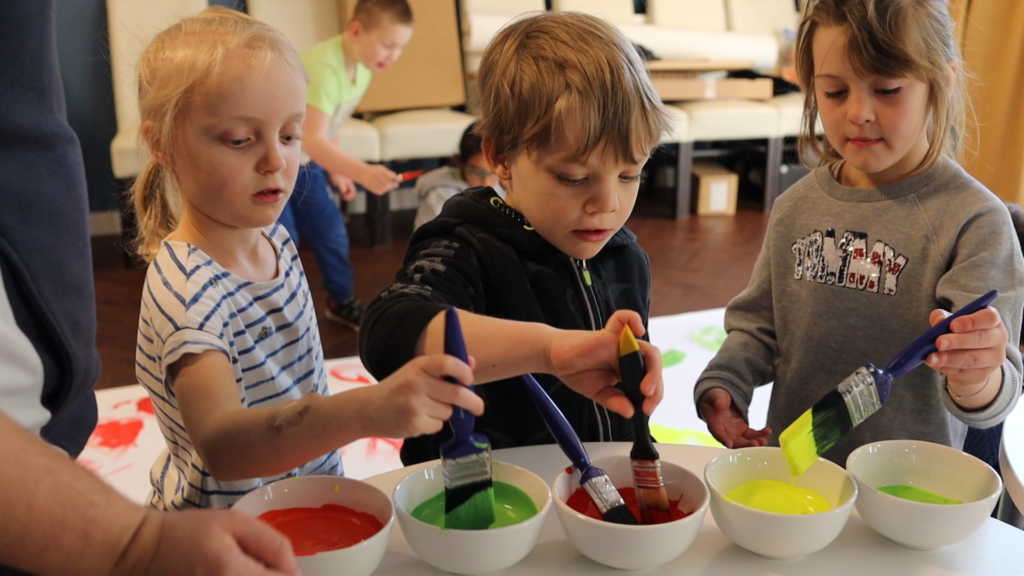 kids painting something