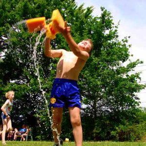 a kid refreshing himself