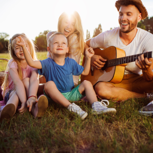 a family having fun outdoor