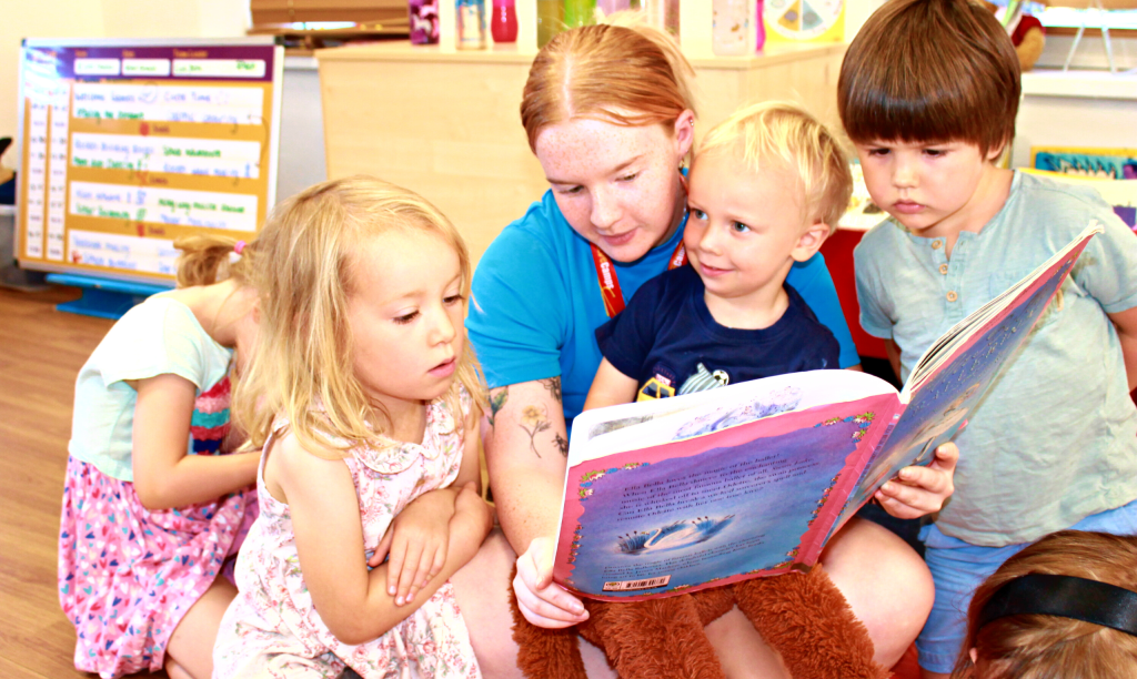 kids reading a book