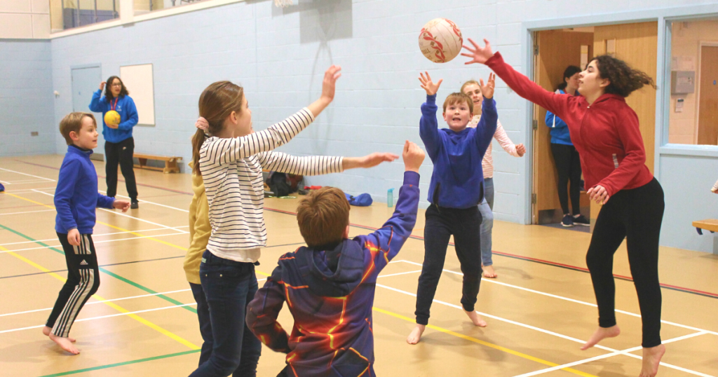 kids playing volley