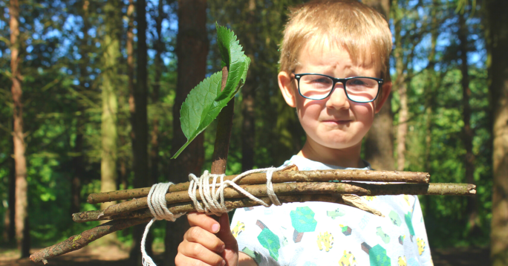 a kid holding something